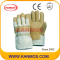 Guantes de seguridad industrial de trabajo de cuero de grano de cerdo amarillo (22003)